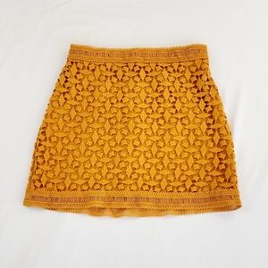 Stylestalker Mustard Lace Mini  Skirt